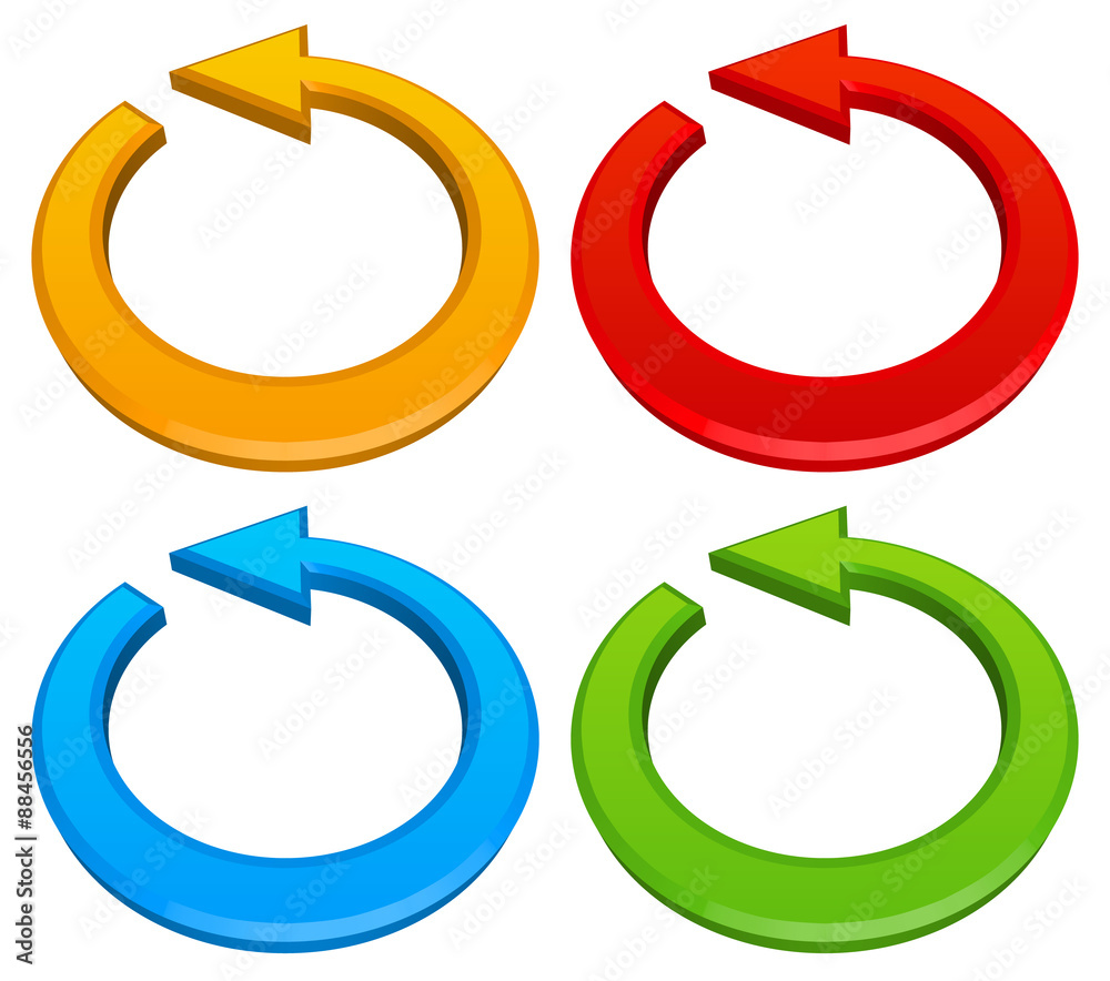 Poster circular arrows for recycle, repetition, rotation or cycle, sync