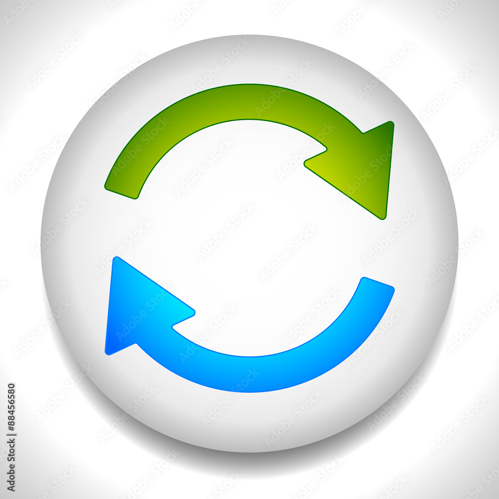 Poster circular arrows for recycle, repetition, rotation or cycle, sync