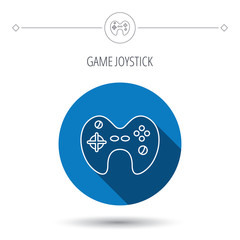 Joystick icon. Video game sign.