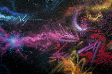 Abstrakte Graffitiwand