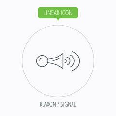 Klaxon signal icon. Car horn sign.