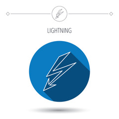 Lightening bolt icon. Power supply sign.