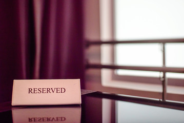Restaurant reserved table
