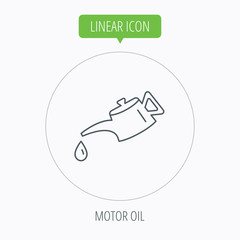 Motor oil icon. Fuel can with drop sign.