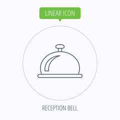 Obraz premium Reception bell icon. Hotel service sign.