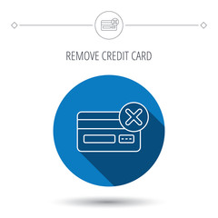Remove credit card icon. Shopping sign.