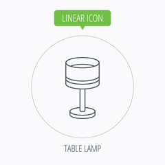 Table lamp icon. Desk light sign.