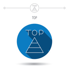 Triangle icon. Top or best result sign.