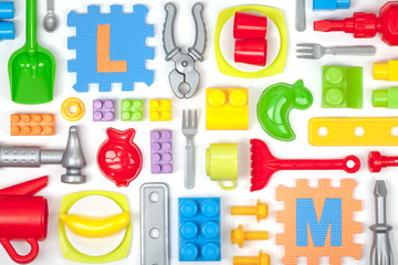 toys on white background