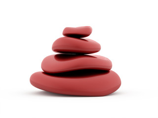 Red pebbles rendered isolated