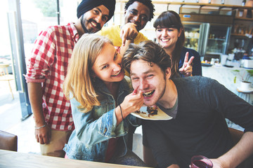 Couple Bakery Friends Dessert Sweets Concept