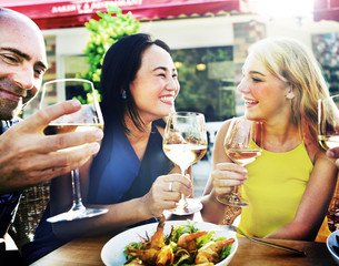 Cheerful Party Friends Friendship Cafe Hanging Out Concept