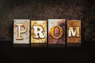 Prom Letterpress Concept on Dark Background © enterlinedesign