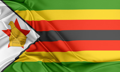 Zimbabwe Flag.  - obrazy, fototapety, plakaty