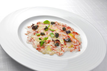 Fish Appetizer Carpaccio of Red Prawns and Caviar 3