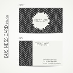 Geometric monochrome business card template with square pattern - 88464571