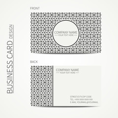 Geometric monochrome business card template with triangle for