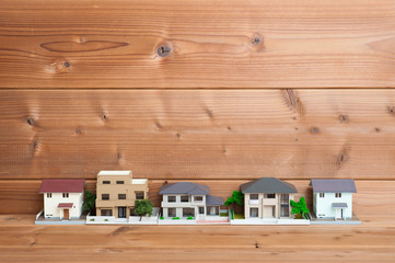 Fototapeta na wymiar 木材と住宅模型