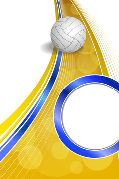 Background abstract sport volleyball blue yellow ball circle frame vertical illustration vector