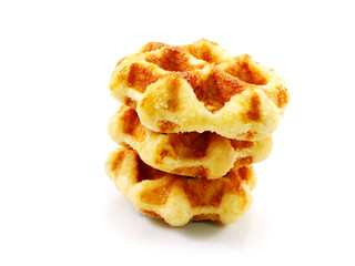 sweet waffles isolated on white background