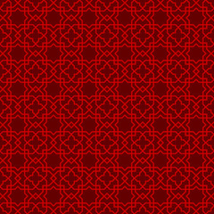 Seamless Chinese window tracery lattice geometry star cross pattern background.
