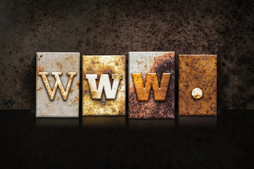 www Letterpress Concept on Dark Background