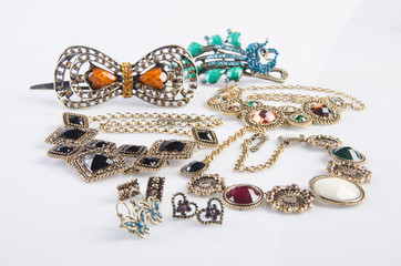  jewelry collection. jewelry collection on background