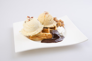 ice cream scoop. chocolate ice cream.