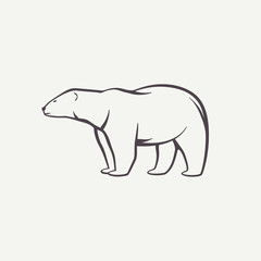 Polar bear outline symbol