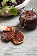 Homemade plum jam