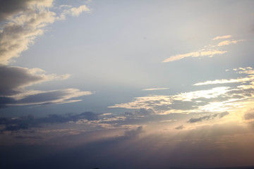 Blue sky in sunset