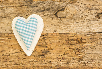 Herz Blau Weiß Kariert Holz Hintergrund Karte Tafel Schild