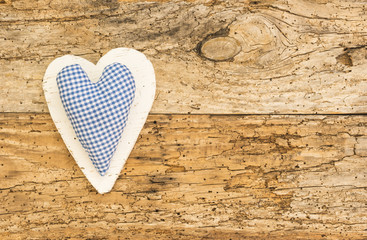 Herz Blau Weiß Geschenkkarte Grußkarte Holz Hintergrund