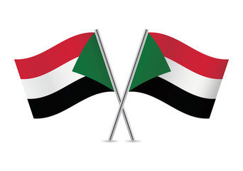 Sudan flags. Vector illustration.