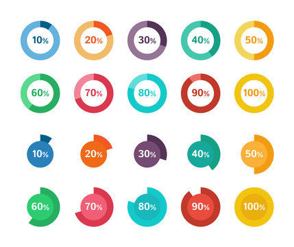 Set of colorful circle diagrams for infographics