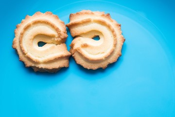 A Sweet Butter Cookie on the plastic plate for background