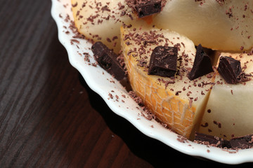 melon dessert with chocolate