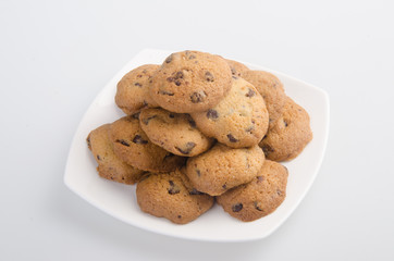 Chocolate Chip Cookies Isolated On White Background