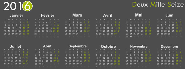 Calendrier Scolaire 2016 2023 2024 10,847 Year Almanac Schedule Wall Murals - Canvas Prints - Stickers |  Wallsheaven
