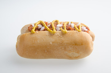 Hot dog on the white background