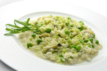 Plate of Risotto with Clams and Peas 1