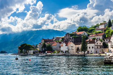 View on sea bay and Perast