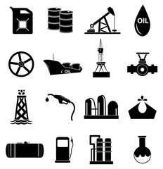 Oil industry icons set
