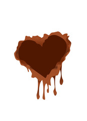 brown chocolate heart concept vector icon  design
