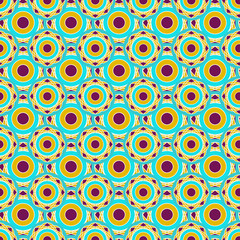 Retro geometric seamless pattern with circles dots. Abstract texture vector