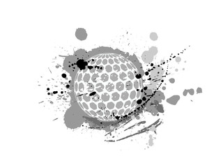golf ball with pattern vector design grunge illustration