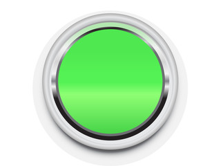 green button vector 3d metal design