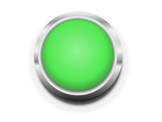 green button vector 3d metal design