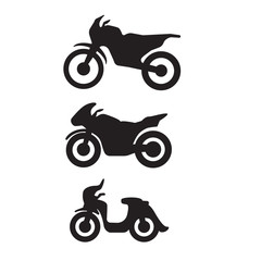 Fototapeta premium motorbike motorcycle symbols in black silhouette