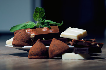 different chocolate mint dessert